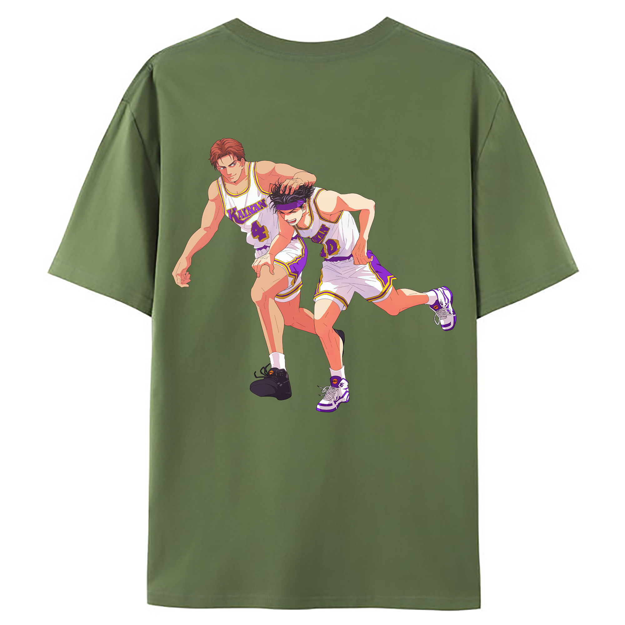 （画像用） SLAM DUNK／スラムダンク 綿100％ メンズ半袖Tシャツ（バックプリント） 通気性